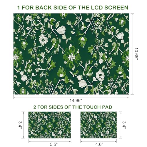DINKY Laptop Skin Sticker Cover Decal, 12-15.6 inch Laptop Notebook Vinyl Skin Sticker Chromebook Cover Protector, Green Art Leaf - color: Green Art Leaf