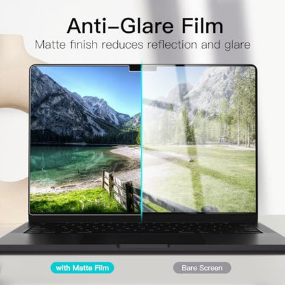 JETech Screen Protector for MacBook Pro 16-Inch (M1-M5, 2021-2026), Anti-Glare PET Matte Film, Anti-Fingerprint, 2-Pack - size: MacBook Pro 16 Inch (2021-2026)