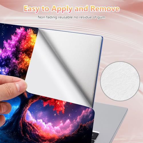 Laptop Skin Sticker Decal 12" 13" 13.3" 14" 15" 15.6",Waterproof Scratch Resistant Vinyl,Reusable Easy to Apply,for MacBook HP Dell Notebooks Netbooks Laptop,2 Wrist Pads,Colorful Tree - color: Colorful Tree