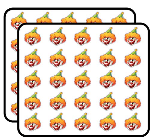 Clown Face Smile Cone Hat Sticker for Scrapbooking Waterproof Vinyl Stickers for Water Bottle, Laptop & Phone Case 50 Pack