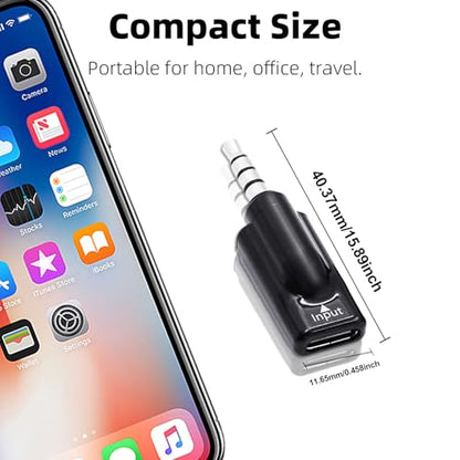 Poyiccot USB C to 3.5mm AUX Adapter 1-Pack, USB Type C Female to 3.5mm Male Aux Adapter, HiFi Audio Headphone Jack Res16bit/48kHz DAC Stereo Plug for iPhone 15, MacBook, Car Headphone, Black - style: 1 Pack Male to Female Black