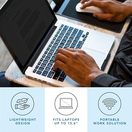 LAPGEAR Home Office Lap Desk with Device Ledge, Mouse Pad, and Phone Holder - White Marble - Fits Up To 15.6 Inch Laptops - Style No. 91501 - color: White Marble, size: Home Office W/Device Ledge