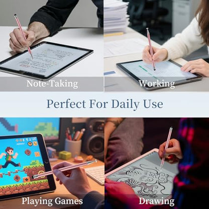 ChaoQ 2-in-1 Stylus Pen for Touchscreen, 6pcs High Sensitivity and Precision Stylus Pens for iPad iPhone Android Suitable for All Touch Screens (Rose Gold) - color: 6 Rose Gold