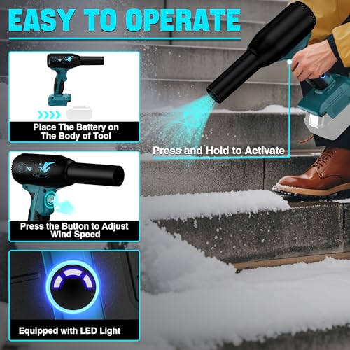 Jet Dry Mini Blower for Makita 18V Battery | 500W Compressed Air Duster | 400g Wind Speed | 3 Adjustable Speeds | Electric Cordless Air Blower for PC Keyboard Electronics Cleaning - size: 500W for Maki*ta 18V