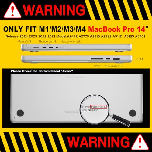 CISSOOK Clear Glitter Star Case for MacBook Pro 14 Inch 2026-2021 Release Model A3434 A3427 A3426 A3112 A3401 A3185 A2992 A2918 A2779 A2442, Sparkly Hard Shell Case Set for MacBook Pro 14 M1-M5 - color: Pro14inch-Clear Glitter