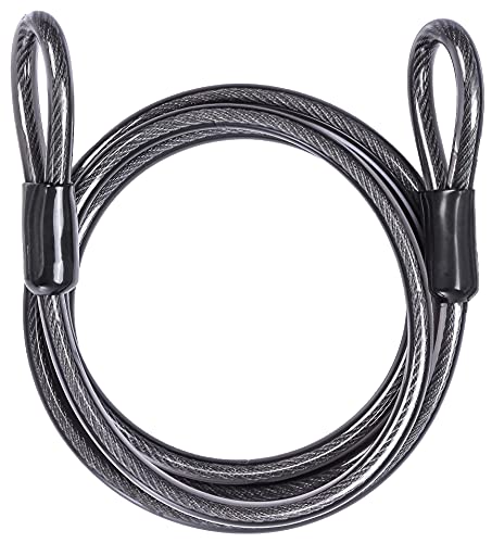 DELSWIN Security Steel Cable with Loops - 3/8 inch (10 mm) Thick (6' or 15') Heavy Duty Bike Lock Cable Vinyl Coated Braided Cables for U-Lock and Padlock - color: Cable, size: 3/8 inch(D) X 6ft(L)