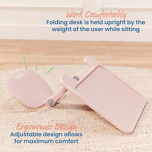 ECR4Kids The Surf Folding Portable Lap Desk, Large, Flexible Seating, Pink - color: Pink