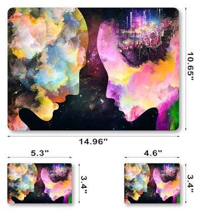 Laptop Decal Sticker Skin Cover, 11.6”12" 13" 13.3" 14" 15" 15.4" 15.6 inch Universal Laptop Netbook Vinyl Skin Sticker Cover Art Notebook PC Reusable Protector (2 Wrist Pad Included), Lover - color: Lover