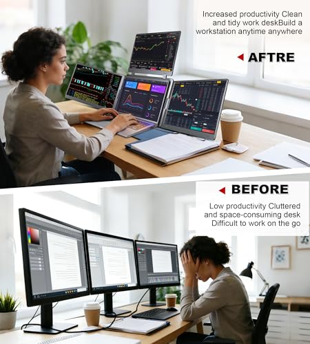 16" Laptop Screen Extender Monitor Portable, Quad Monitor, FHD 1200P IPS Laptop Extender Compatible with Wins/Mac for 13.6" - 18.5" Laptops - size: 16", style: Quad screen