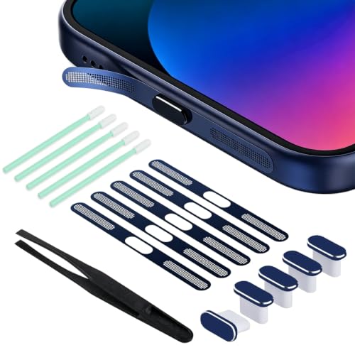 5Pack USB C Dust Plug with Speaker Dust Cover Protector for iPhone 17 Pro/17 Pro Max USB Type C Charging Port Cover Accessories, Deep Blue - size: For iPhone 17 Pro Max