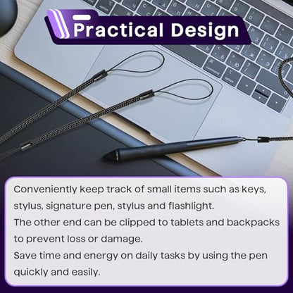 40PCS Pen Leash for Clipboard - Anti-Lose Elastic Tether, Plastic Retractable Coil Strap, Stylus Lanyard for Touchscreen, Clipboard Pen Leash & Coil Set - color: 40-PACK