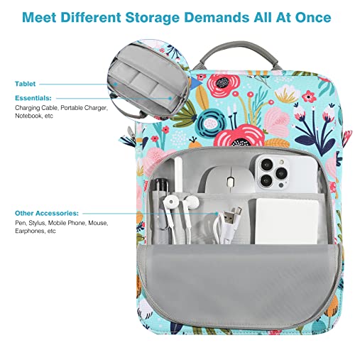 Dadanism 9-11 Inch Tablet Sleeve Bag Carrying Case with Shoulder Strap | Fits iPad (A16) 11", iPad 10th Gen 10.9", iPad Air M4/Pro M5 11", iPad 9/8/7th 10.2", Galaxy Tab A11+ Plus 11",Grass+Flower - color: Grass + Flower, size: 9-11 Inch