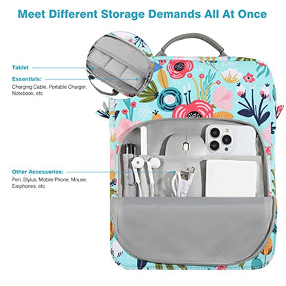 Dadanism 9-11 Inch Tablet Sleeve Bag Carrying Case with Shoulder Strap | Fits iPad (A16) 11", iPad 10th Gen 10.9", iPad Air M4/Pro M5 11", iPad 9/8/7th 10.2", Galaxy Tab A11+ Plus 11",Grass+Flower - color: Grass + Flower, size: 9-11 Inch