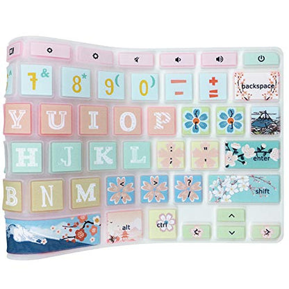 Silicon Keyboard Cover Skin for HP Chromebook 11 x360, 14-ca, 14-ak, 14-X Series - Sakura - color: Sakura