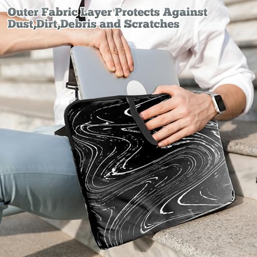 Laptop Sleeve Case 15 inch Plus Cute Mousepad, Black White Dirty Retro Slim Carrying Case Durable Handbag Protective Travel Laptop Bag for 13-15 inch Tablet,Laptop, Ultrabook Notebook - color: Black White Dirty Retro, size: 15 Inch
