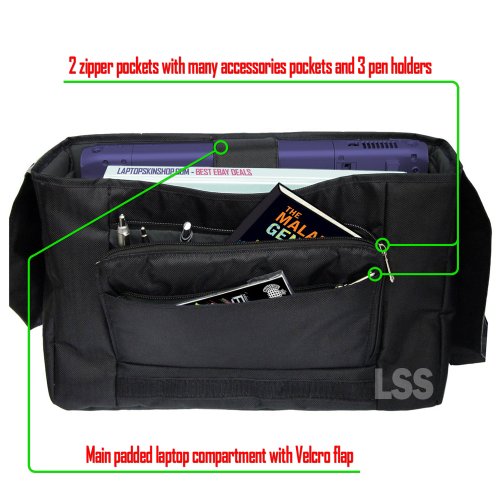 LSS 15” 15.6 inch Laptop Padded Compartment Shoulder Messenger Bag, Carrying Case for 14" 15" 15.6" & Smaller Size Notebook - color: White Butterfly Escape, size: 15 inch