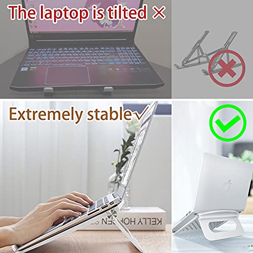 Laptop Stand for Desk Stable Foldable Adjustable Multi-Angle Computer Desktop Holder Ventilated Lapdesks Riser for Mackbook, Lenovo, Dell, iPad, HP - Within 17' (Pink) - color: pink