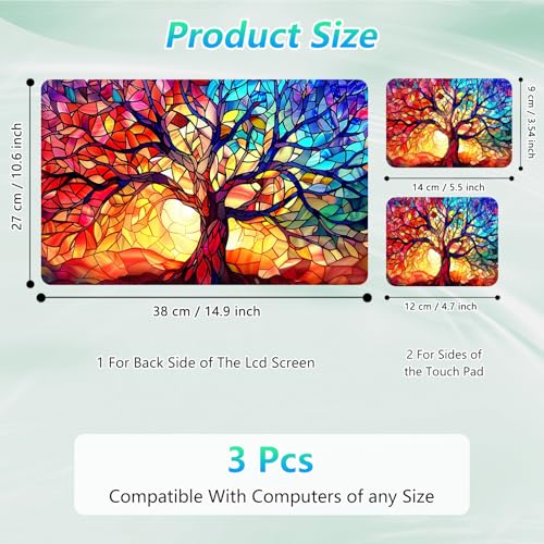 Laptop Skin Sticker Decal 12"-15.6" Universal Laptop/Notebook/Netbook Vinyl - Waterproof Scratch Resistant,Fits HP Dell Lenovo MacBook,2 Free Wrist Pads,Easy Apply & Remove,Colorful Tree Cute - color: Colorful Tree Cute