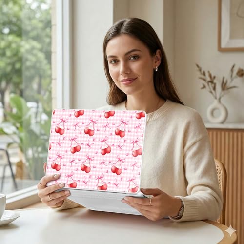 MEEgoodo Printed Case for New MacBook Neo 13 inch 2026 Release(Fit Model A3404), Laptop Hard Shell Cases with Keyboard Skin & Screen Protector & Webcam Covers, Cherry Bow Pattern - color: Cherry Bow Pattern