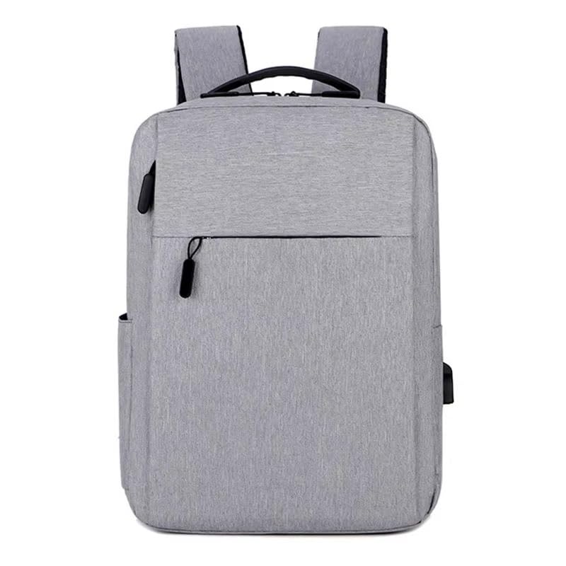 15.6 Inch Minimalist Laptop Backpack for Men Women Water Resistant Business Work Backpack with External USB Charging Port Lightweight Multi Compartment Travel Daypack Grey
