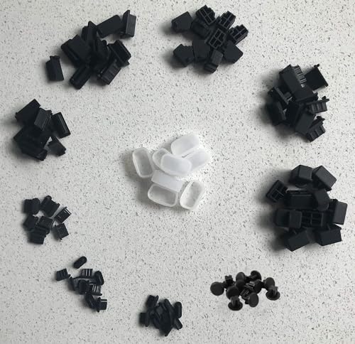 Silicone Universal Anti Dust Cover Plug Kit Stopper Cap for USB C/A Micro USB Lightning Ethernet RJ45 HDMI DP SFP Computer PC Laptops Phones Audio Devices Electronics Black 10Sizes 100Pcs - size: 10Sizes