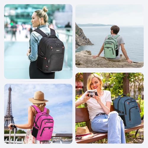 40L Expandable Laptop Backpack, Anti-thief Travel Backpack, Airline Approved Business Waterproof Carry on Luggage, Fits 15.6" Laptop for Men Women - color: Black, size: 15.6 inches