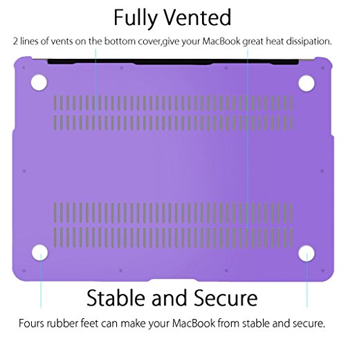 UESWILL Compatible with Smooth Matte Hard Shell Case Cover for MacBook Air 11 inch (Model A1370 / A1465), Purple - color: Purple, size: MacBook Air 11"