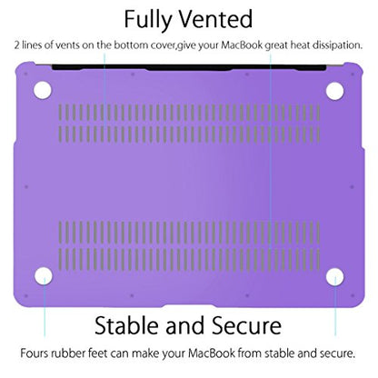 UESWILL Compatible with Smooth Matte Hard Shell Case Cover for MacBook Air 11 inch (Model A1370 / A1465), Purple - color: Purple, size: MacBook Air 11"