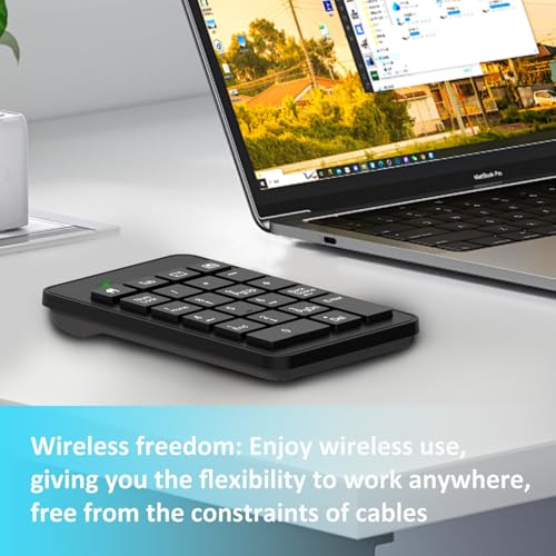 Wireless Number Pad with Battery, Enhanced Efficiency with 23 Keys Numeric Keypad Upgraded Version of 10 key USB Keyboard Financial Accounting Numpad for Laptop, PC, Notebook, Desktop,Surface Pro - style: 2.4GWireless