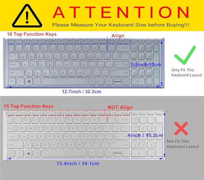 Keyboard Cover for 2026 2025 HP 15.6 inch Laptop 15-fc 15-fd Series, HP 15z-fc000 15t-fd000 fd100 fd200 15-fc0499nr 15-fc0502nr 15-fc0399nr 15-fc0099nr 15-fd0123dx 15-fd0127dx 15-fd0125dx 15-fd1073nr - color: Black