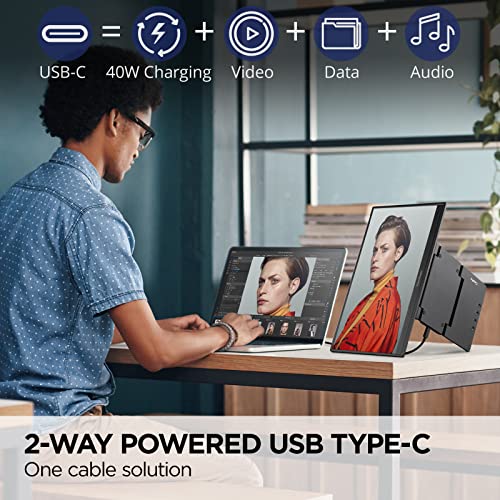 ViewSonic VP16-OLED 15.6 Inch 1080p ColorPro Monitor, OLED Display with Pantone Validated Color Accuracy for Immersive Second Screen Productivity, Advanced Ergonomics, 40W USB-C, and mini HDMI Inputs - style: 15.6-Inch OLED