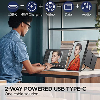 ViewSonic VP16-OLED 15.6 Inch 1080p ColorPro Monitor, OLED Display with Pantone Validated Color Accuracy for Immersive Second Screen Productivity, Advanced Ergonomics, 40W USB-C, and mini HDMI Inputs - style: 15.6-Inch OLED