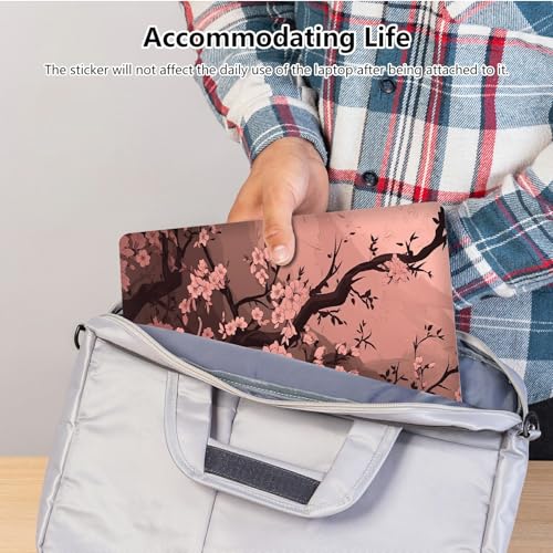 Universal Laptop Skin Sticker with 2 Wrist Pad Skins, Waterproof Scratch Resistant Vinyl Laptop Cover Decal, Cut to Fit for 11–15.6 Inch MacBook HP Dell Lenovo, Cherry Blossom Tree - color: Cherry Blossom Tree