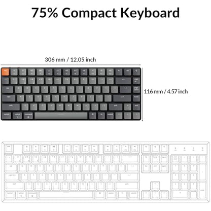 Keychron K3 Version 2, 84 Keys Ultra-Slim Wireless Bluetooth/USB Wired Mechanical Keyboard with White LED Backlit, Low-Profile Keychron Mechanical Red Switch Compatible with Mac Windows - color: Keychron Red Switch