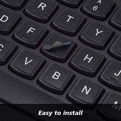 3PCS Universal English Keyboard Letter Stickers, Replacement English Keyboard Stickers with Black Background and White Lettering for PC Computer Laptop Desktop-English