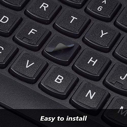 3PCS Universal English Keyboard Letter Stickers, Replacement English Keyboard Stickers with Black Background and White Lettering for PC Computer Laptop Desktop-English
