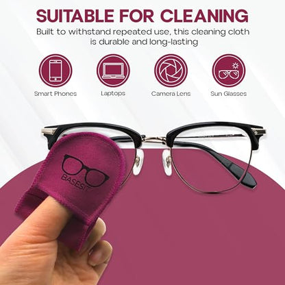 Finger Grip Eyeglass Cleaner (4 Pack) – Premium Microfiber Glasses Cleaning Cloth for Eyeglasses, Sunglasses, Phone Screen & Camera Lens (Rose/Green) - color: Rose/Green