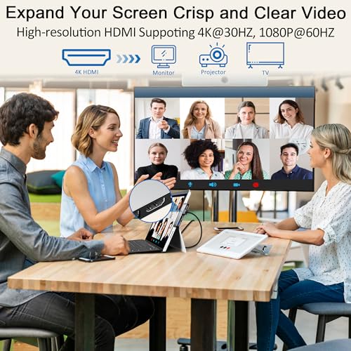 Surface Pro 8 Docking Station USB C Hub with Thunderbolt 4 (40Gbps Data+8K Display+100W PD), 4K HDMI, USB 3.0/2.0, TF Card Slot, Triple Display USB-C Adapter for Surface Pro8 Home Office