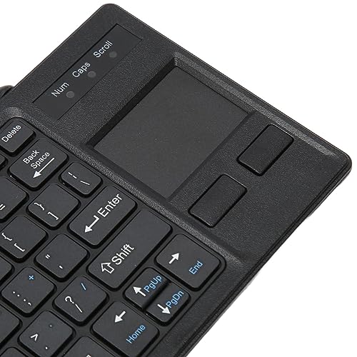 Ultra Thin Mini Compact Wired Keyboard with Touchpad and USB Hub, Scrolling, Plug and Play, Keys for Industrial Applications