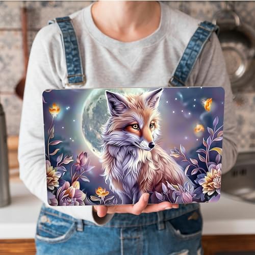 Universal Laptop Skin Sticker with 2 Wrist Pad Skins, Waterproof Scratch Resistant Vinyl Laptop Cover Decal, Cut to Fit for 11–15.6 Inch MacBook HP Dell Lenovo, Fox Flowers - color: Fox Flowers