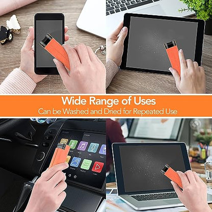 2 Pcs Fingerprint Proof Screen Cleaner, 3 in 1Touchscreen Mist Cleaner Spray Wipe Cleaner Screen Cleaner Soft Fiber Flannel,Safe for All Phones Glasses Tablet Laptop Screens - color: Rouge Hermes