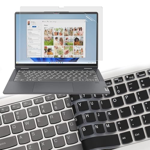 2 Pack Anti Glare Screen Protector & Keyboard Cover for Lenovo Ideapad Flex 5 / Ideapad Flex 5i 14 2-in-1 Touchscreen Laptop,（14 inch）Anti Fingerprint (Matte) Shield and Fiex 5 14 Keyboard Cover - color: Anti Glare