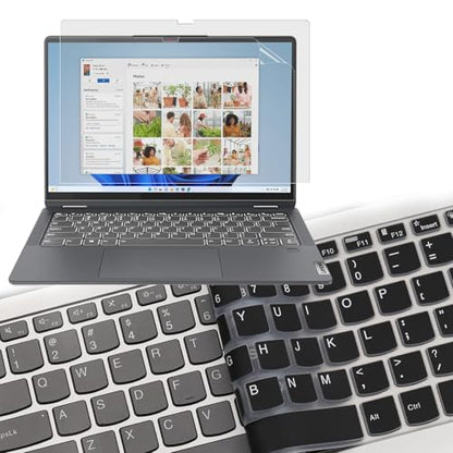 2 Pack Anti Glare Screen Protector & Keyboard Cover for Lenovo Ideapad Flex 5 / Ideapad Flex 5i 14 2-in-1 Touchscreen Laptop,（14 inch）Anti Fingerprint (Matte) Shield and Fiex 5 14 Keyboard Cover - color: Anti Glare