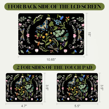 13" 13.3" 14" 15" 15.4" 15.6 Inches Laptop Skin Sticker Netbook Decal Vinyl Reusable Notebook Art Protector Cover, Personalized Skin, Dragonfly Butterfly Flower - color: Dragonfly Butterfly Flower