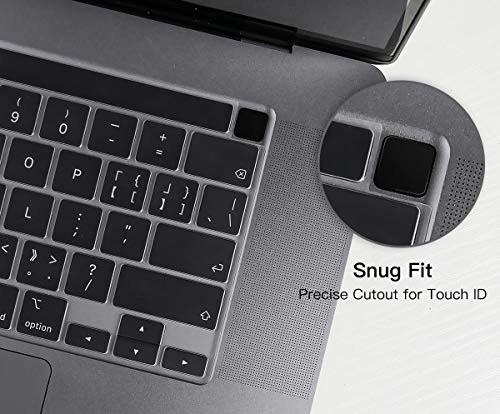 Keyboard Cover Compatible with MacBook Pro 13 inch M2 A2338 2023 2022 2021 2020 M2 M1 A2338 A2289 A2251 & MacBook Pro 16 inch A2141 2020 2019 Touch Bar & Touch ID Keyboard Protector Skin Cover, Clear - size: Mac Pro 13(Cover Touchbar)