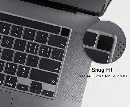 Keyboard Cover Compatible with MacBook Pro 13 inch M2 A2338 2023 2022 2021 2020 M2 M1 A2338 A2289 A2251 & MacBook Pro 16 inch A2141 2020 2019 Touch Bar & Touch ID Keyboard Protector Skin Cover, Clear - size: Mac Pro 13(Cover Touchbar)