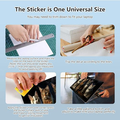 Universal Laptop Skin Sticker with 2 Wrist Pad Skins, Waterproof Scratch Resistant Vinyl Laptop Cover Decal, Cut to Fit for 11–15.6 Inch MacBook HP Dell Lenovo, Multiple Cats - color: Multiple Cats