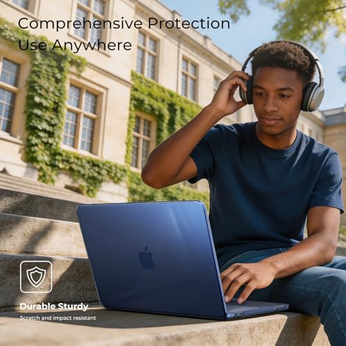 EooCoo Case for MacBook Neo 13 inch 2026, Scratch Resistant, Crystal Indigo | Lightweight, Sturdy, Easy Snap-On, Against Scratches & Everyday Bumps, Model A3404 with A18 Pro Chip - color: Crystal Indigo, size: Neo 13-inch