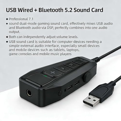 USB Audio Adapter Type C Sound Card External Sound Card with Volume Control Microphone Headphone Adapter Plug and Play No Drivers Needed USB to 3.5mm Jack Audio Adapter for PS4/PC/Windows