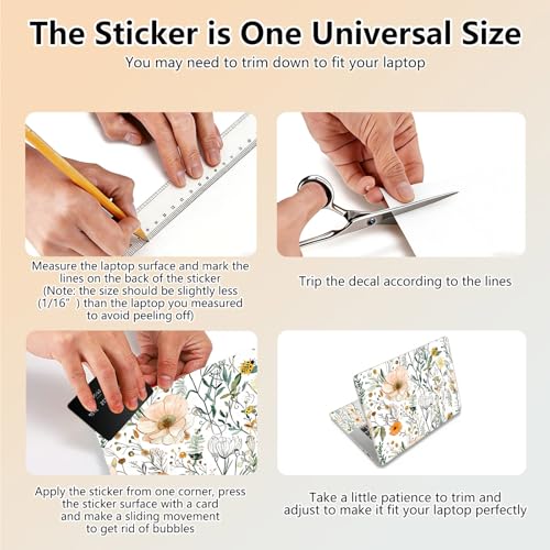 Laptop Skin Sticker Decal 15.6 Inch,12 13 13.3 14 15 15.6 in Laptop Netbook Skins for Notebook,Art Decal Removable Waterproof Scratch Resistant,Universal Vinyl Cover,Flower Plant - color: Flower Plant